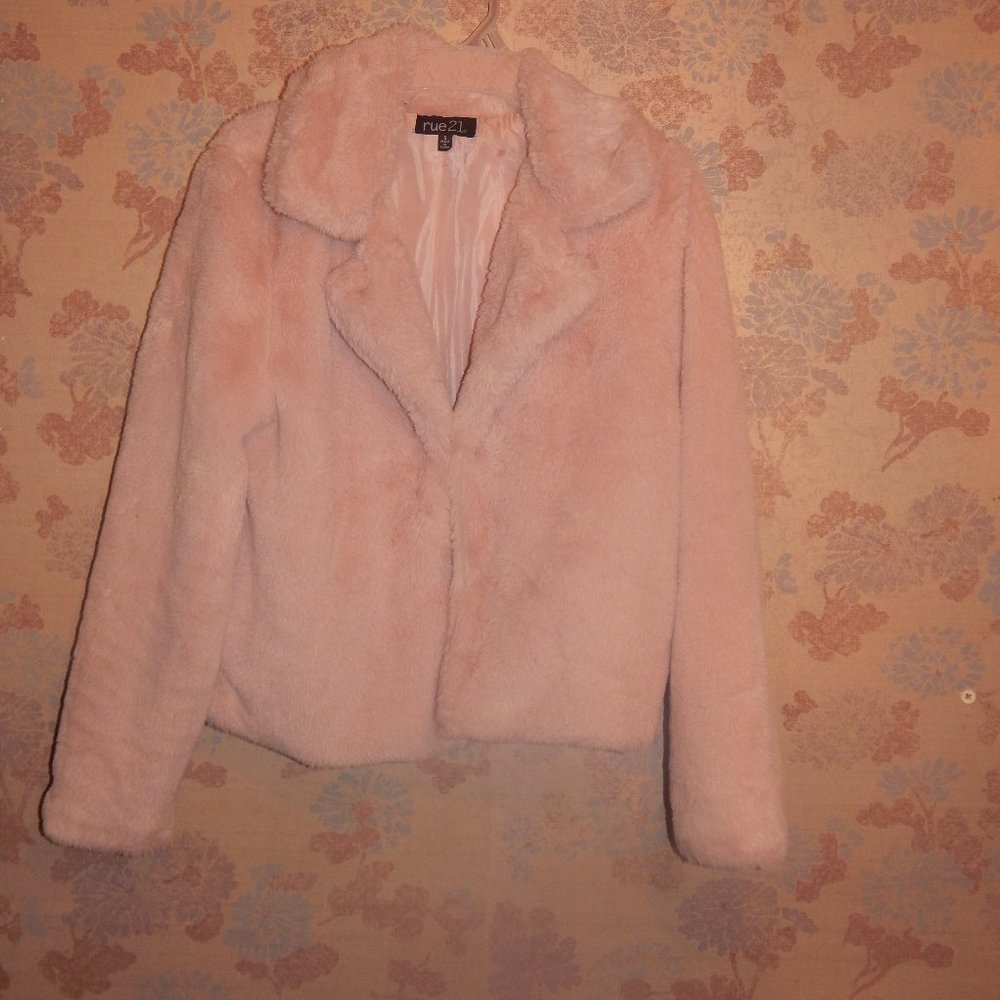 rue21 pink faux fur coat